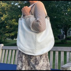 Big White Pulicati Italian Leather Tote Bag NWOT